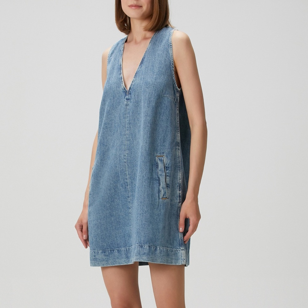 7 For All Mankind Light Blue Denim Mini Dress